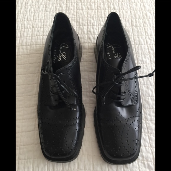 Joan Helpern Signature Shoes - Joan Helpern Signature hand made black leather oxford shoes.